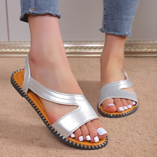 Damen bequeme Riemen-Sandalen mit ergonomischem Fußbett EB
