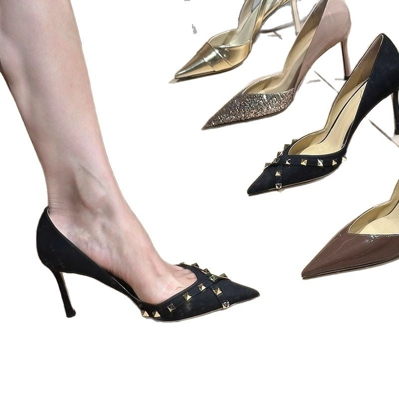 Damen spitze High Heel Pumps mit luxuriösem Schnallen-Design EB