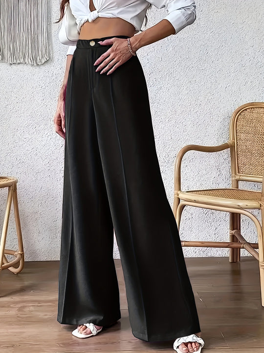 Damen Elegante und weite Hose mit hohem Bund EB