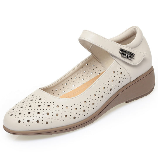 Damen Ballerinas mit verstellbarem Riemen und luftiger Lochoptik EB