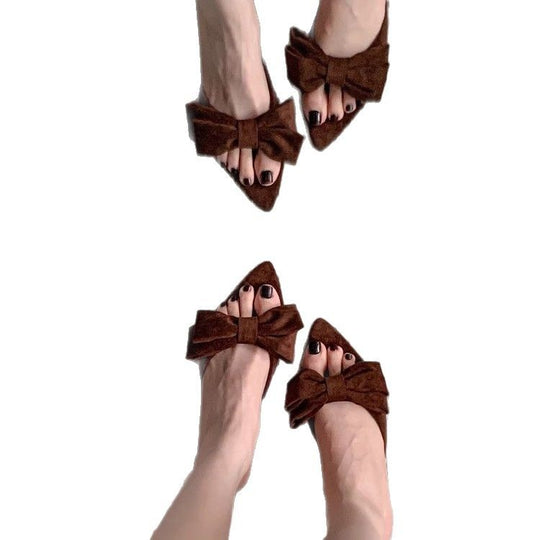 Damen elegante Mules mit aufwendiger Schleifenverzierung EB