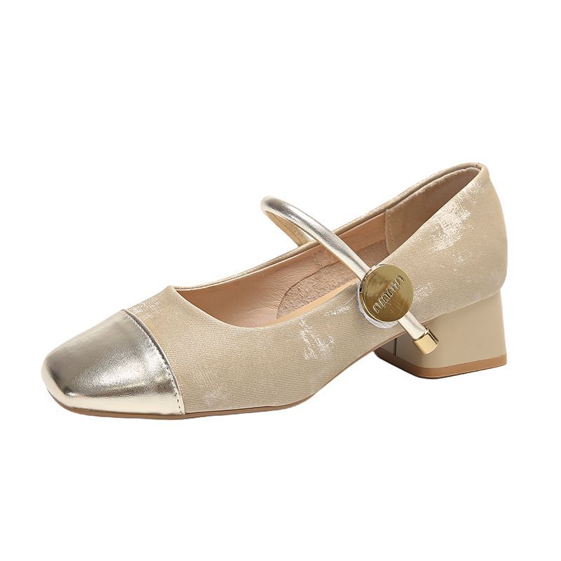 Damen Mary Jane Schuhe mit glänzendem Absatz EB