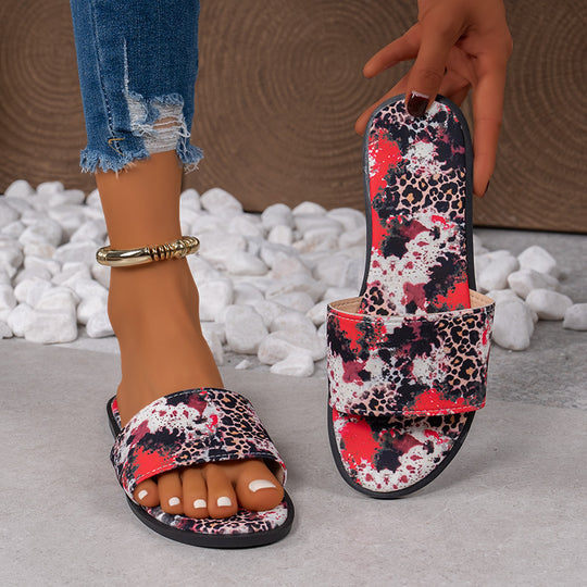 Damen Freizeitsandalen mit modischem Tiermuster EB