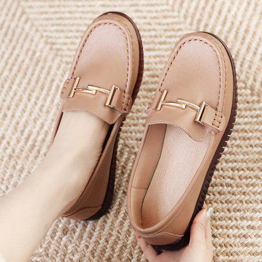 Damen Elegante Mokassins mit modischen Schnallendetails und bequemer Sohle EB