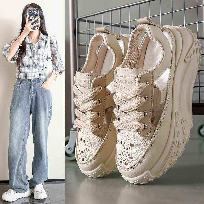 Damen modische Sneakers mit luftigen Einsätzen und komfortabler Dämpfung EB
