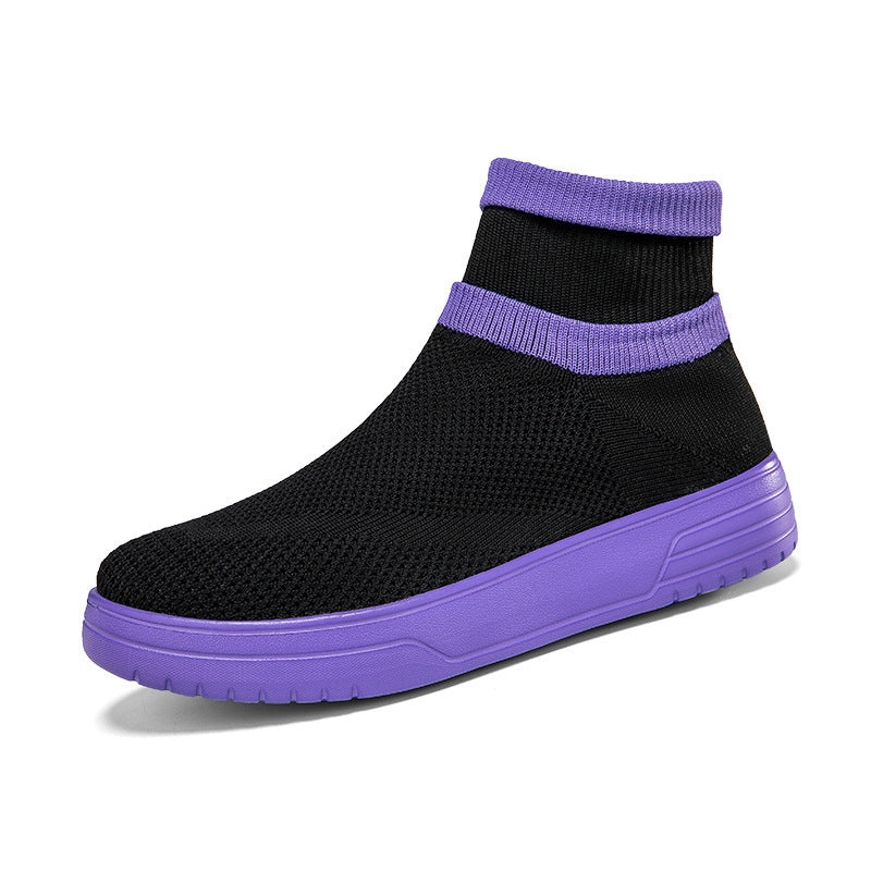 Damen Atmungsaktive Stricksneaker mit hohem Kragen EB