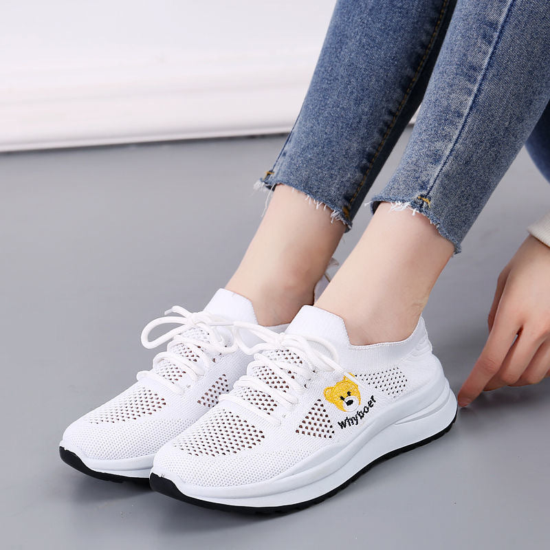 Damen Sportliche Sneaker mit verspieltem Bärenmotiv und atmungsaktivem Obermaterial EB