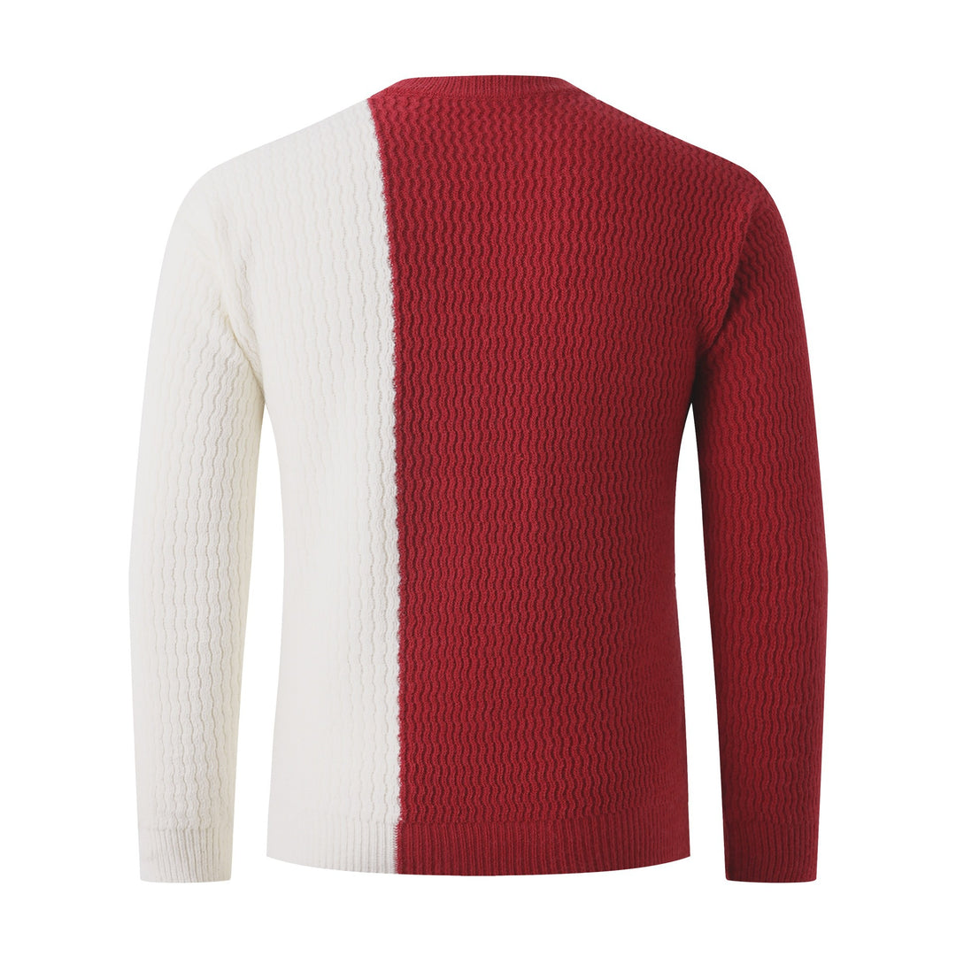 Herren Strickpullover mit modernem Zopfmuster und kontrastierenden Details EB