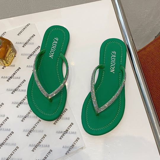 Damen elegante Flip-Flops mit Kristallverzierung EB