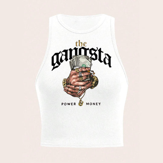 Damen Crop-Top mit urbanem Grafikdruck und trendigem Stil EB