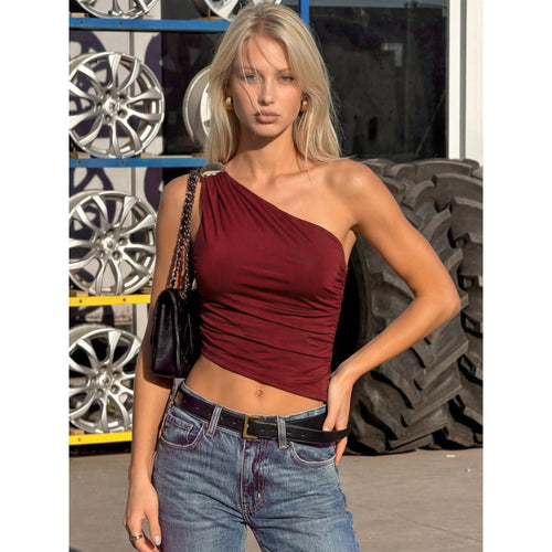 Damen Asymmetrisches Trägershirt mit figurbetonter Passform EB