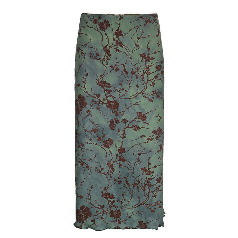 Damen Maxirock mit floralem Druck und elegantem Schnitt EB
