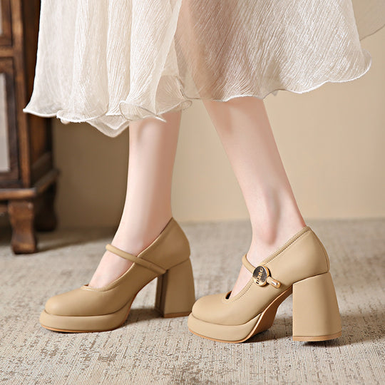 Damen Mary Jane Schuhe mit komfortablem Blockabsatz EB