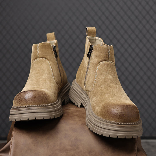 Damen Robuste Chelsea-Stiefel aus weichem Wildleder mit seitlichem Reißverschluss EB
