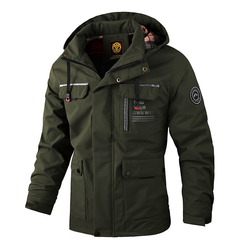 Herren nan urbaner Softshell-Parka mit verstellbarer Kapuze, Brustreißverschluss und thermischer Isolierung EB