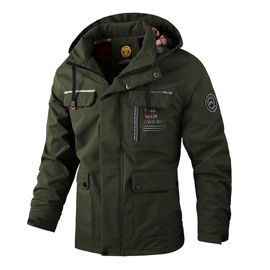 Herren nan urbaner Softshell-Parka mit verstellbarer Kapuze, Brustreißverschluss und thermischer Isolierung EB