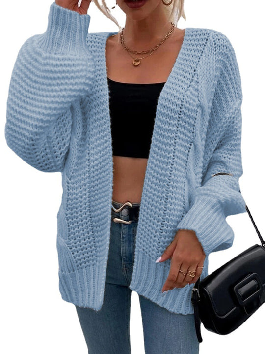 Damen Grobstrickjacke mit lässigem Schnitt und offenen Ärmeln EB