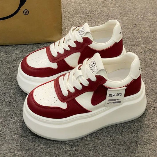 Damen Sneaker mit hohem Plateau und atmungsaktivem Obermaterial EB