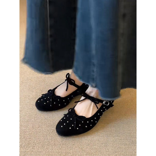 Damen Elegante Ballerinas mit funkelnden Nieten und bequemer Sohle EB