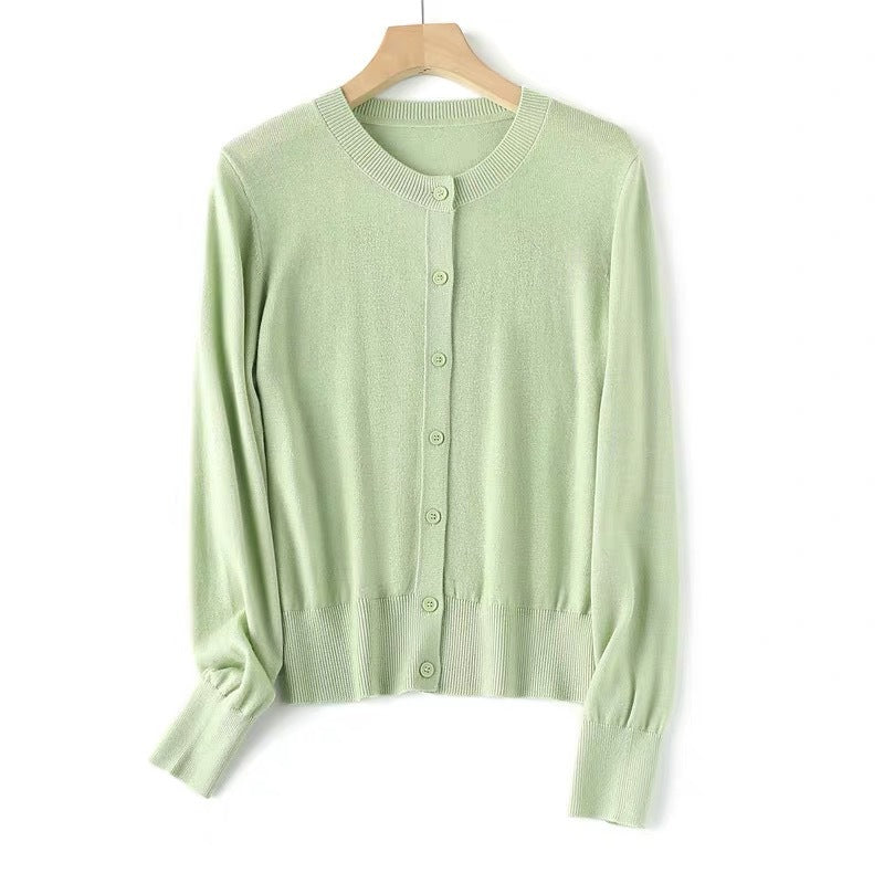 Damen Elegante Strickjacke mit feinen Knöpfen EB