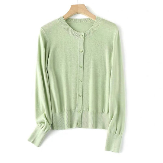 Damen Elegante Strickjacke mit feinen Knöpfen EB