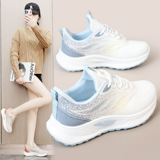 Damen sportliche Laufschuhe mit atmungsaktiver Oberfläche und dämpfendem Sohlenprofil EB