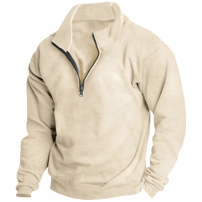 Damen Stehkragen Pullover mit sportlichem Reißverschluss EB