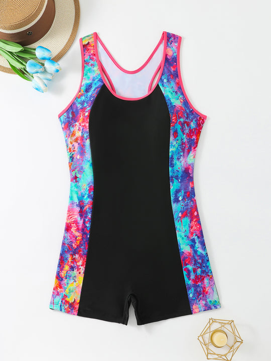 Damen Sportlicher Kurzschwimmanzug EB