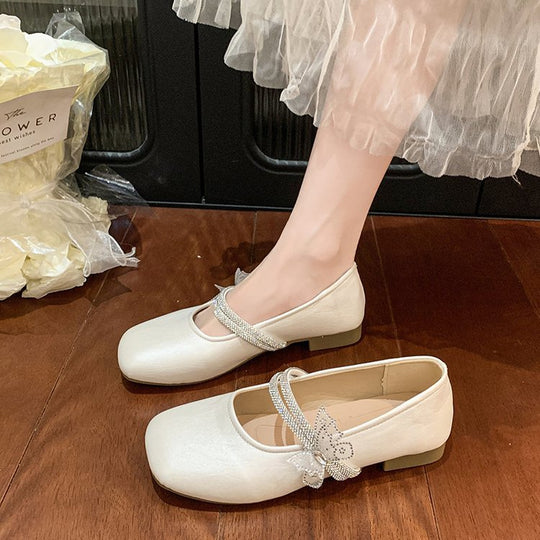 Damen Ballerina Schuhe mit dekorativen Schmuckdetails EB