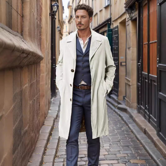 Herren eleganter und stilvoller Wollmantel EB