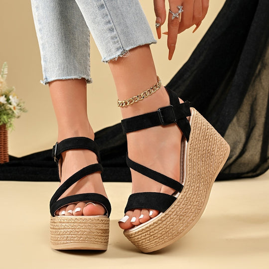 Damen Wedge-Sandalen mit verstellbaren Riemen und rutschfester Sohle EB