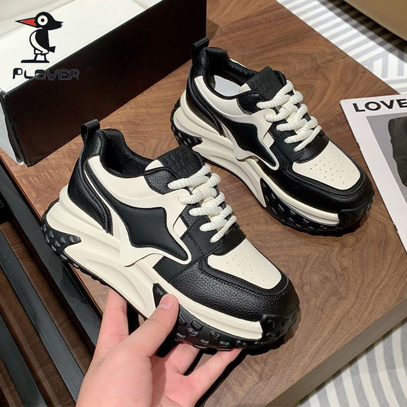 Damen Sportliche Chunky Sneakers mit atmungsaktiver Oberflächenstruktur und rutschfester Sohle EB