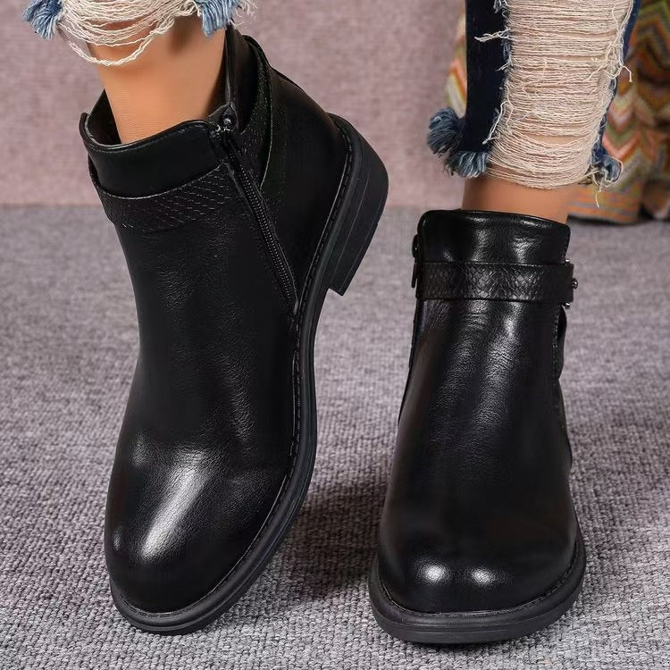 Damen modische Stiefeletten mit elegantem Reißverschluss und schickem Komfortdesign EB