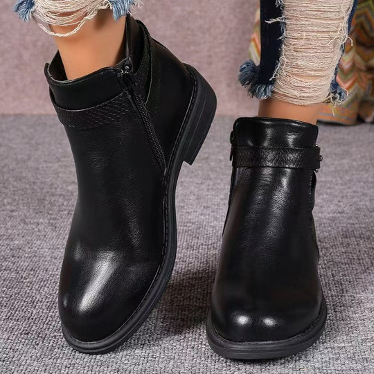 Damen modische Stiefeletten mit elegantem Reißverschluss und schickem Komfortdesign EB