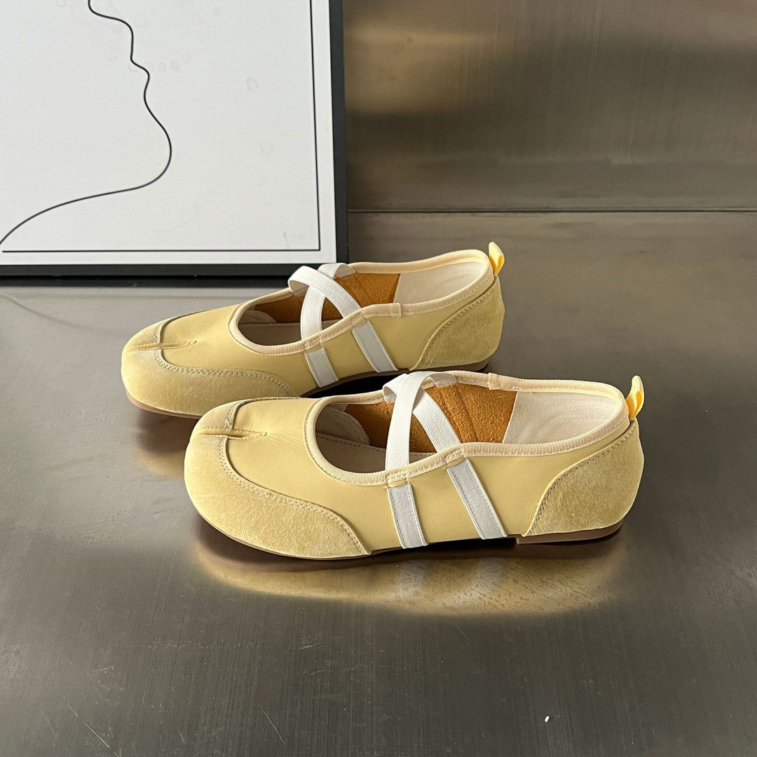 Damen Ballerinas mit feiner Lederoberfläche und komfortabler Sohle EB