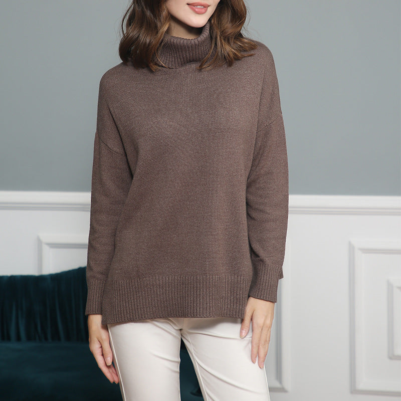 Damen legerer Rollkragenpullover mit praktischem Schnitt EB