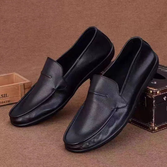 Herren elegante Lederloafers mit rutschfester Sohle EB