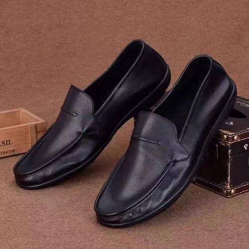 Herren elegante Lederloafers mit rutschfester Sohle EB
