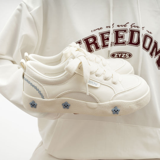 Damen Sneakers mit floralem Applikationsdesign und bequemer Dämpfung EB