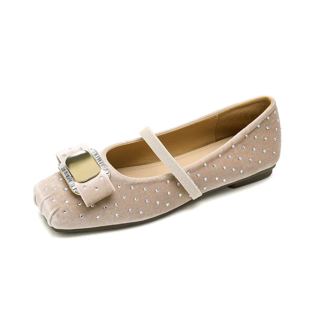 Damen Chice Ballerinas mit eleganter Schnalle und Strass-Applikationen EB
