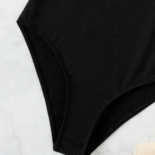 Damen Eleganter Badeanzug mit Volants und schulterfreier Ausschnitt EB