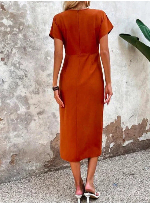 Damen Wickelkleid mit elegantem Schnitt und Seitenschlitz EB