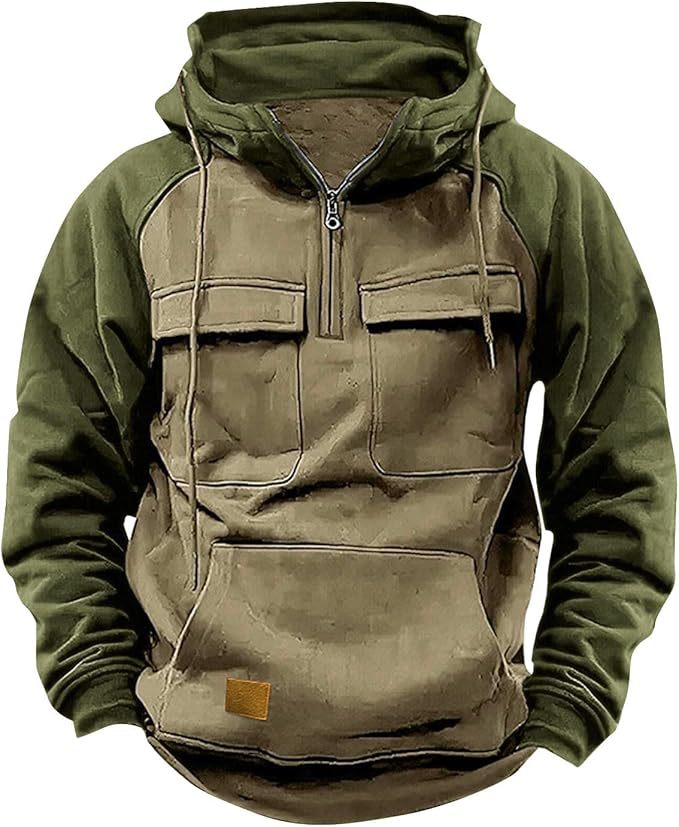 Herren Sportlicher Baumwoll-Hoodie mit Kapuze und praktischen Taschen EB