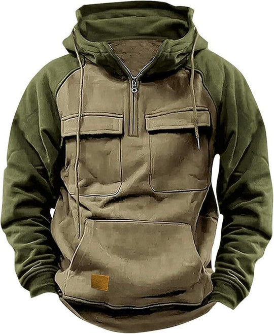 Herren Sportlicher Baumwoll-Hoodie mit Kapuze und praktischen Taschen EB