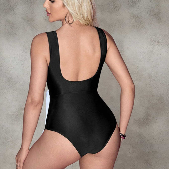 Damen Einteiliger Badeanzug mit elegantem Wickel-Design EB