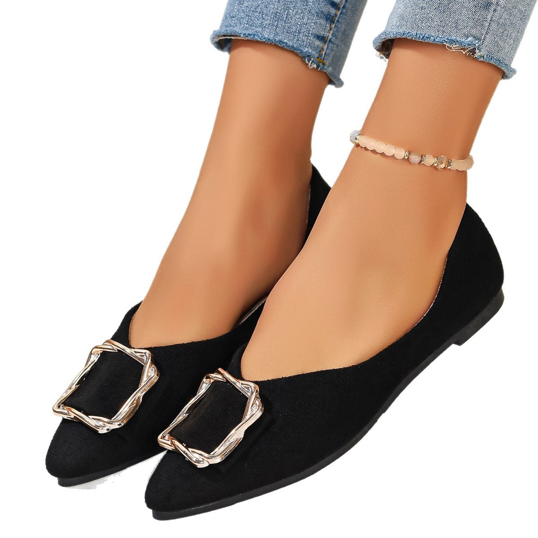 Damen elegante Ballerinas mit Dekorativem Schmuckdetail EB