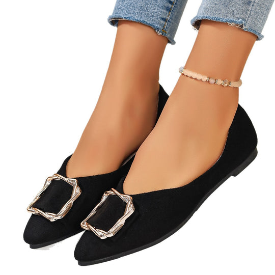 Damen elegante Ballerinas mit Dekorativem Schmuckdetail EB