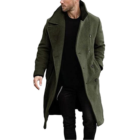 Herren eleganter Mantel mit breitem Kragen EB