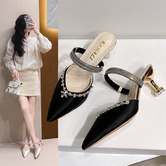 Damen Glamouröse Slingback-Pumps mit funkelnder Verzierung EB