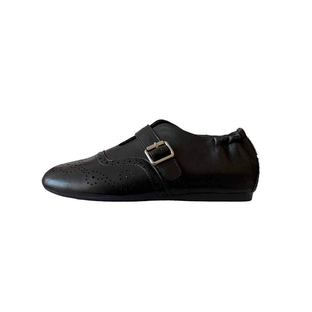 Damen Mokassins mit elegantem Riemchen und modischer Perforation EB